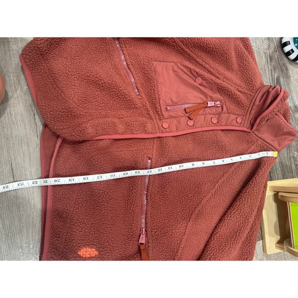 FP Movement Free People Hit the Slopes Fleece Jacket Rust Red Size XS - Picture 8 of 8